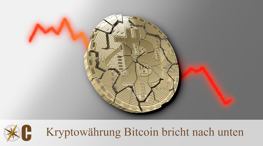 Kryptowährung Bitcoin bricht nach unten